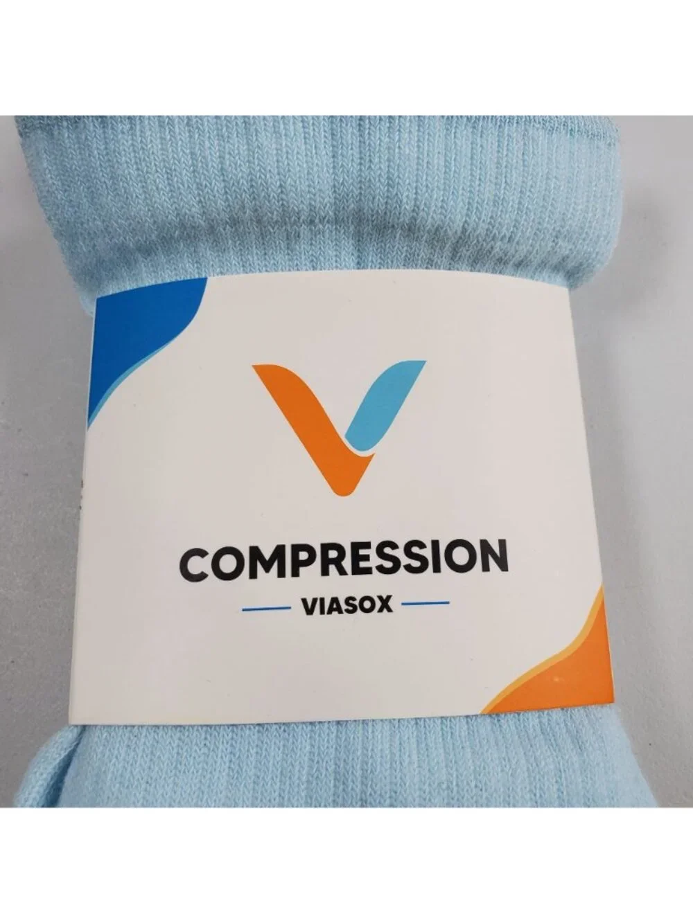 Viasox Easy Stretch Compression Socks Women Size S - M NWT Pastel Blue Bamboo